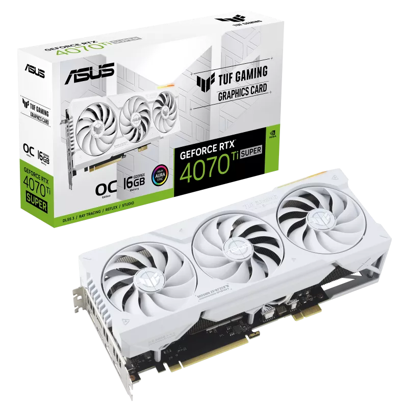 ASUS TUF Gaming GeForce RTX 4070 Ti SUPER BTF White OC Edition 16GB GDDR6X Graphics Card